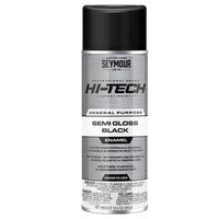 SEMI-GLOSS BLACK HI-TECH ENAMEL SPRAY PAINT 16OZ CAN 12 OZ FILL