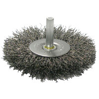 CRIMPED WIRE RADIAL WHEEL BRUSH, 4 IN D, .014 IN STEEL WIRE, 15,000 RPM