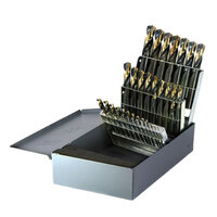 29 PIECE HSS BLACK & GOLD 135 DEGREE SPLIT POINT SCREW MACHINE LENGTH STUB DRILL BIT INDEX