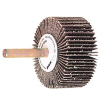 2 X 1 X 60 GRIT MOUNTED FLAP WHEEL 1/4 SHANK ALUMINUM OXIDE A