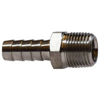 1/8 X 1/8 316 STAINLESS STEEL HOSE BARB MACHINED RIGID MALE ADAPTER