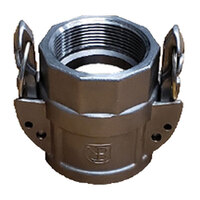 2 316 STAINLESS STEEL SELF LOCKING CAM AND GROOVE CRIMPLOK FEMALE COUPLER X FEMALE NPT TYPE D