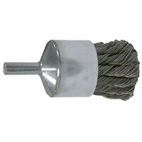 1 X .020 CARBON STEEL KNOT WIRE SHANK MOUNTED END BRUSH 1/4 SHANK