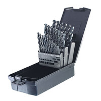 29 PIECE HSS BLACK OXIDE 135 DEGREE SPLIT POINT HEAVY DUTY JOBBER LENGTH DRILL BIT INDEX