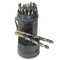 29 PIECE TYPE 240-UB HSS BLACK & GOLD PREMIUM 135 DEGREE SPLIT POINT JOBBER LENGTH DRILL BIT INDEX