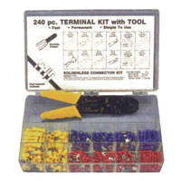 240 PIECE NYLON INSULATED CONNECTOR KIT WITH TOOL PLASTIC DRAWER