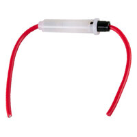 14 AWG 10 AMP AGC NYLON INLINE FUSE HOLDER WITH 8" RED WIRE LEADS