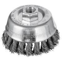 COMBITWIST® KNOT WIRE CUP BRUSH 3-1/2" DIA. .014 CARBON STEEL 5/8-11" THREAD