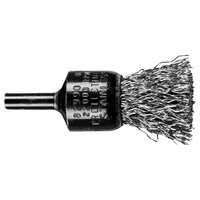 3/4 X .020 STAINLESS STEEL CRIMPED SHANK MOUNTED WIRE END BRUSH 1/4 SHANK