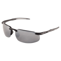 SWORDFISH SAFETY GLASSES SILVER MIRROR LENS BLACK FRAME