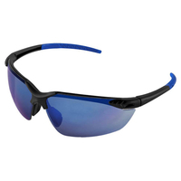 MOJARRA SAFETY GLASSES BLUE MIRROR LENS SHINY BLACK FRAME