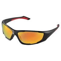 JAVELIN SAFETY GLASSES RED MIRROR LENS BLACK FRAME