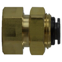 1/4 X 1/8 BRASS DOT COMPOSITE BODY PUSH-IN FEMALE BULKHEAD CONNECTOR