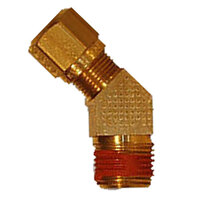 5/8 X 3/8 BRASS DOT NYLON AIR BRAKE 45 DEGREE MALE ELBOW USA