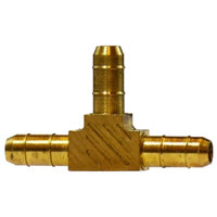 1/4 BRASS DOUBLE BARBED UNION TEE FOR PLASTIC TUBING