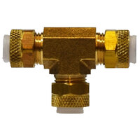 3/8 X 1/4 BRASS FLARELESS POLY-FLO REDUCING UNION TEE