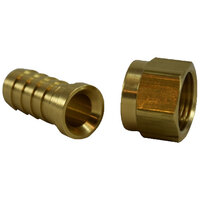 1/4 X 1/4 BRASS HOSE BARB DUAL 45 DEGREE/37 DEGREE FEMALE HEX FLARE SWIVEL