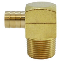 3/4 X 1 BRASS HOSE BARB SQUARE BARSTOCK 90 DEGREE ELBOW