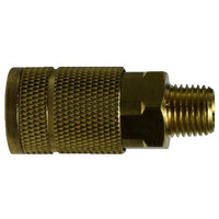 1/4 X 1/8 BRASS PNEUMATIC AUTOMOTIVE/PARKER INTERCHANGE (TRU-FLATE) MALE COUPLER