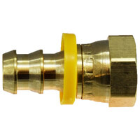 1/4 X 1/4 BRASS PUSH-ON HOSE BARB SAE/JIC DUAL 45 DEGREE/ 37 DEGREE FEMALE SWIVEL