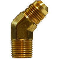 1/4 X 3/8 BRASS SAE 45 DEGREE FLARE 45 DEGREE FORGED ELBOW