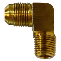 1/8 X 1/8  BRASS SAE 45 DEGREE FLARE 90 DEGREE BARSTOCK MALE ELBOW