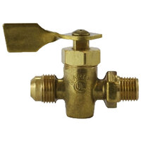 1/4 X 3/8 BRASS SOLID BOTTOM FUEL VALVE MALE PIPE X FLARE