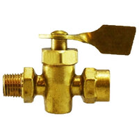 1/4 X 1/4 BRASS SOLID BOTTOM FUEL VALVE MALE PIPE X MALE PIPE