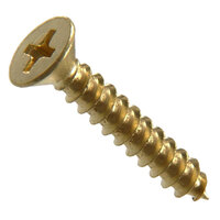 10 x 1 Brass Phillips Drive Flat Head Wood Screw