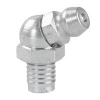 1/4-28 ZINC FINISH STEEL 65 DEGREE ANGLE TAPER THREAD GREASE FITTING WITH BALL CHECK H3010Z3