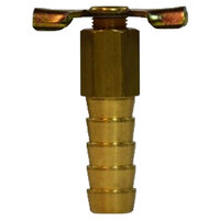 3/8 HOSE ID BRASS DRAIN COCK LONG INTERNAL SEAT WING NUT HANDLE