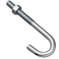 3/8 x 5 Zinc Finish Steel J Bend Anchor Bolt With Hex Nut