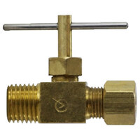 1/4 X 1/8 LEAD-FREE BRASS NEEDLE VALVE COMP X MIP