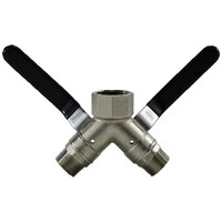 1 X 3/4 NICKEL PLATED BRASS 3-WAY Y BALL VALVE VENTED 250 WOG