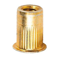 5/16-18 Yellow Zinc Finish Steel "L" Style Large Flange Splined Rivet Nut .150-.312 Grip Range