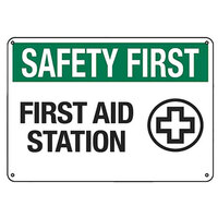 "FIRST AID STATION" SIGN - PLASTIC