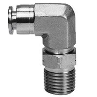 1/4 X 1/8 STAINLESS STEEL PUSH-IN 90 DEGREE MALE SWIVEL ELBOW