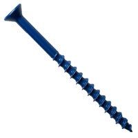 1/4 x 1 1/4 Blue Ceramic Finish Steel Phillips Drive Flat Head Diamond Point Concrete Screw