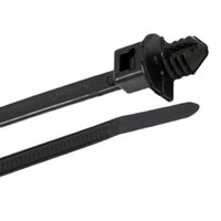 7 UV BLACK NYLON  50LB FIR TREE STANDARD CABLE TIE 100 PACK