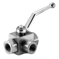 1/2 ZINC FINISH STEEL HIGH PRESSURE FULL PORT 3-WAY BALL VALVE 5145 PSI